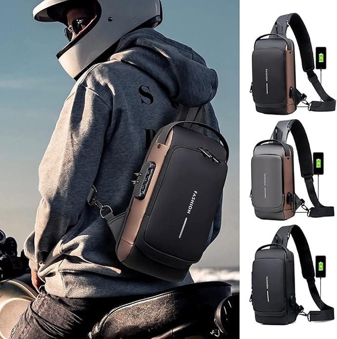 Sling Bag for Men & Women with USB Charging Point
