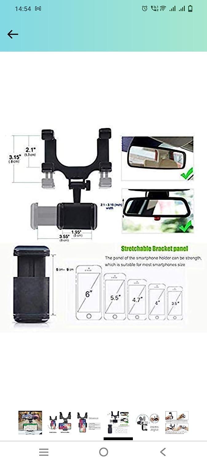 Phone Holder for Car Rearview Mirror